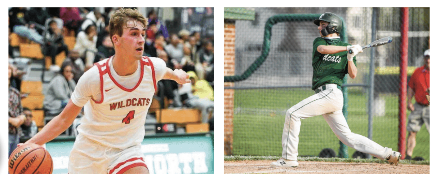 Jake Eads playing basketball and baseball